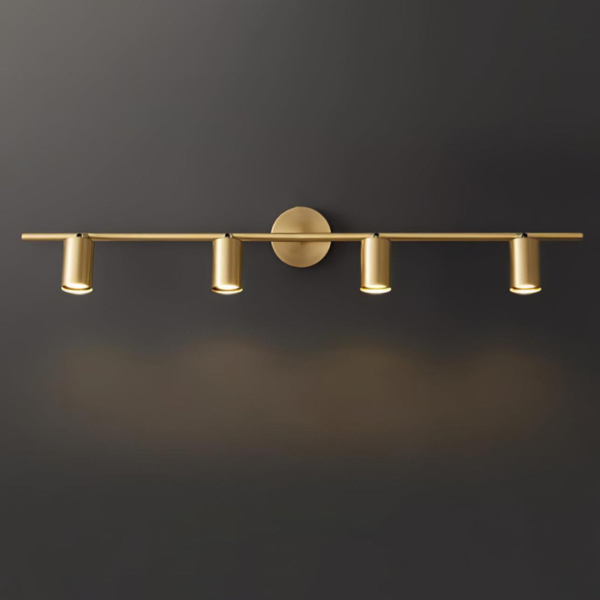 Contemporary Brass Double Cylinder Adjustable Wall Spotlight