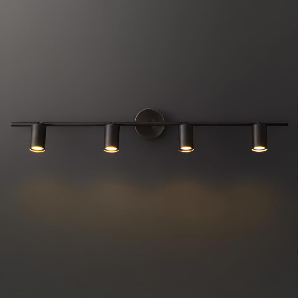 Contemporary Brass Double Cylinder Adjustable Wall Spotlight