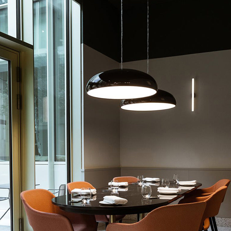 Italian Design Metal Wide Curved Pendant Light 1-Light