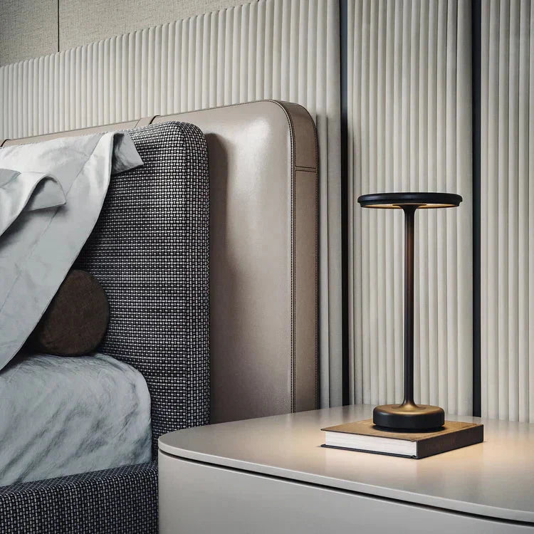 Modern Brass Cone LED Rechargeable Table Lamp 1-Light