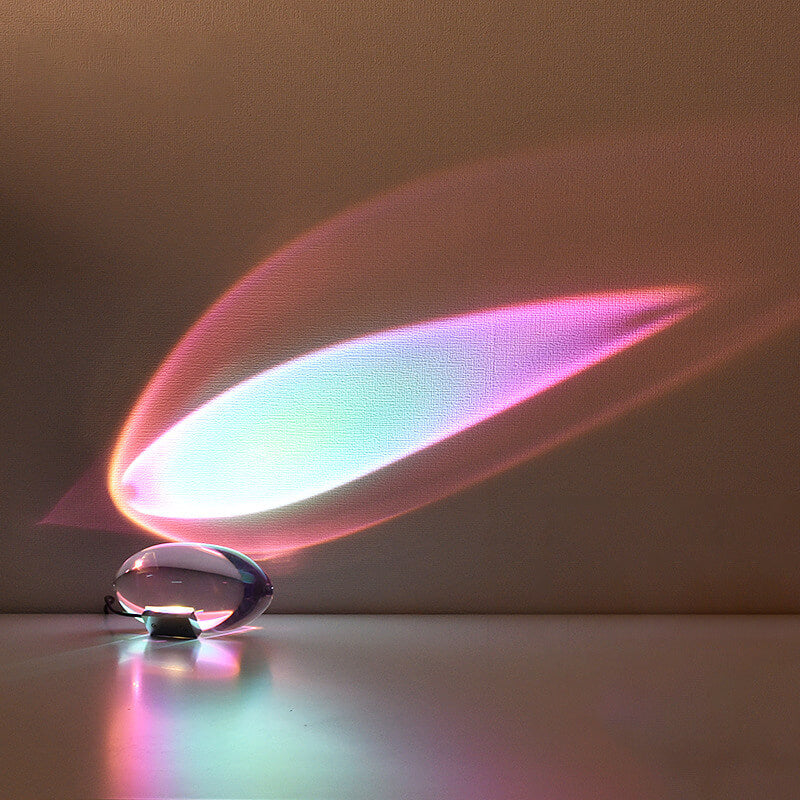 Contemporary Crystal LED Projection Table Light | USB Powered