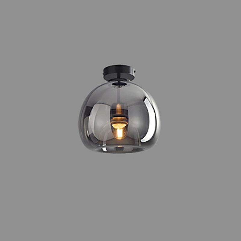 Nordic Glass Globe Semi-Flush Ceiling Light | 1-Light