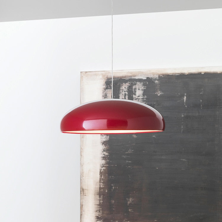 Italian Design Metal Wide Curved Pendant Light 1-Light