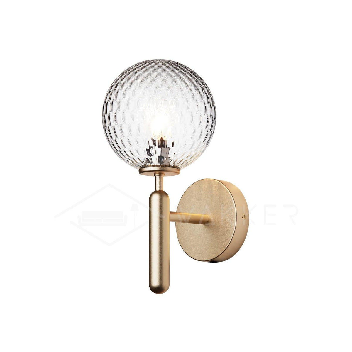 Scandinavian Brass Glass Globe LED Wall Light 1-Light