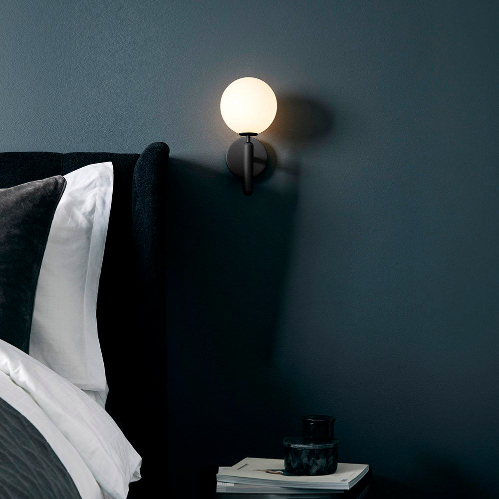 Scandinavian Brass Glass Globe LED Wall Light 1-Light