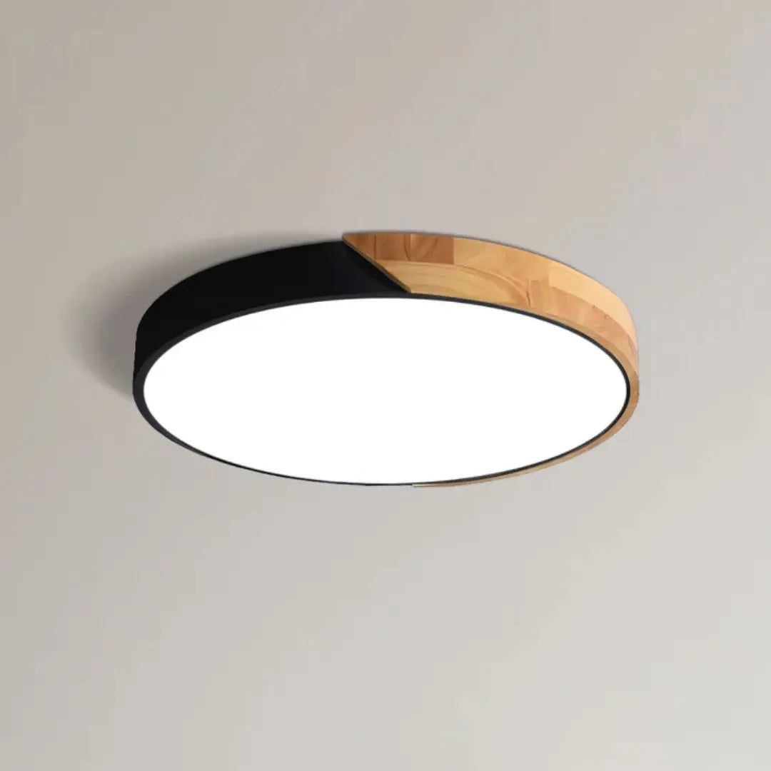 Scandinavian Wooden LED Ceiling Light Fixture – Contemporary Flush Mount...