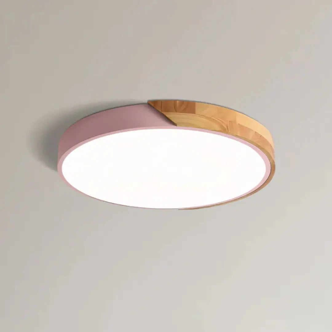 Scandinavian Wooden LED Ceiling Light Fixture – Contemporary Flush Mount...