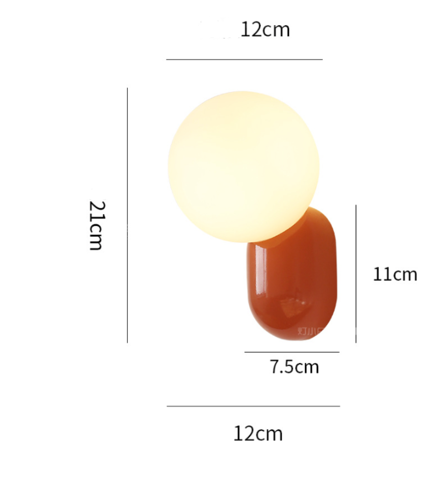 Contemporary Glass Globe Wall Light | 1-Light
