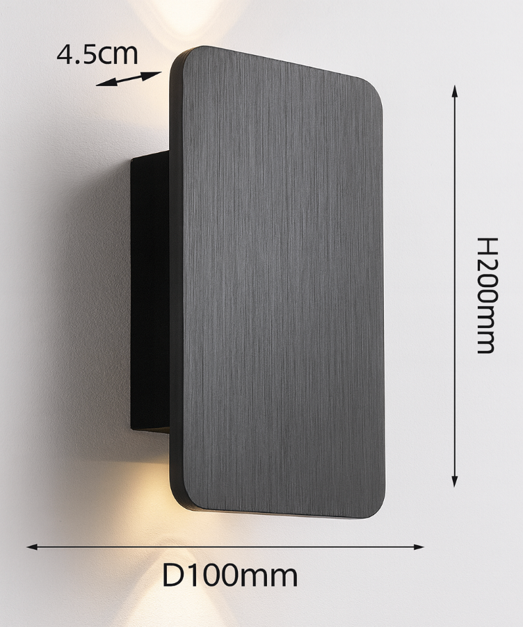 Scandinavian Minimalist Glass Rectangular LED Wall Sconce Light 2-light