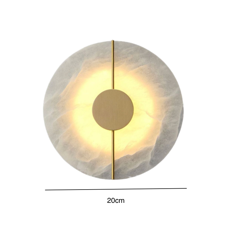 Modern Scandinavian Marble Round Wall Sconce LED 1-Light
