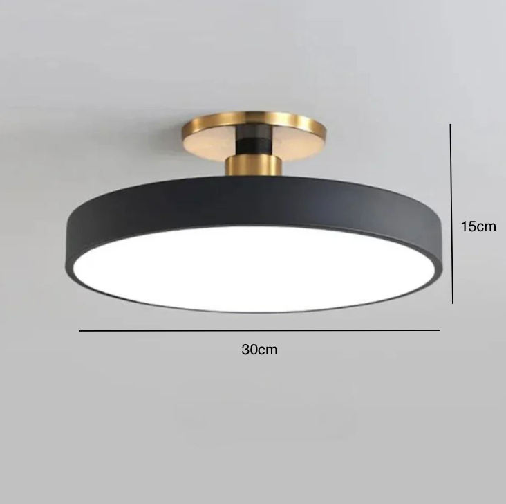 Contemporary Brass Round LED Ceiling Light 1-Light