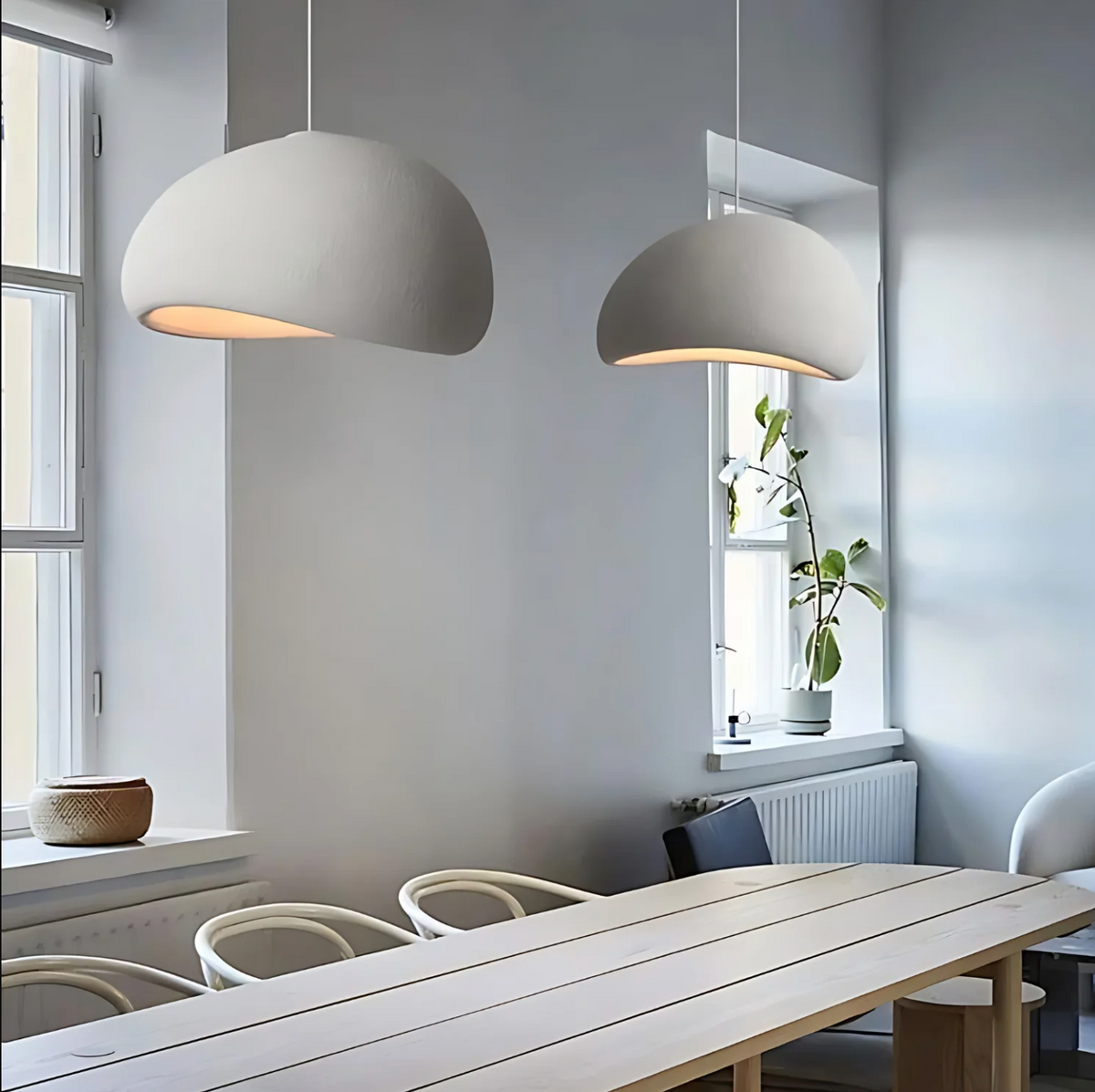 Wabi-Sabi Polystyrene Spherical Dome Pendant Light 1-Light