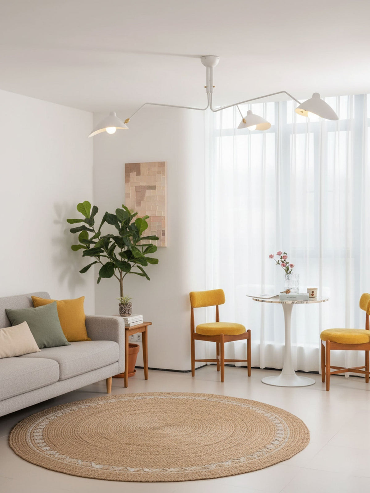 Contemporary Metal Pivot Shades Ceiling Light 3-Light