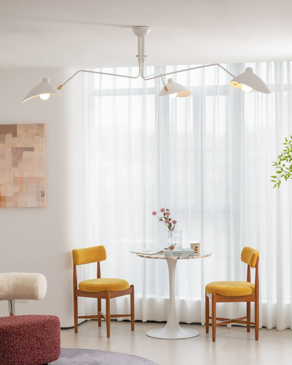 Contemporary Metal Pivot Shades Ceiling Light 3-Light