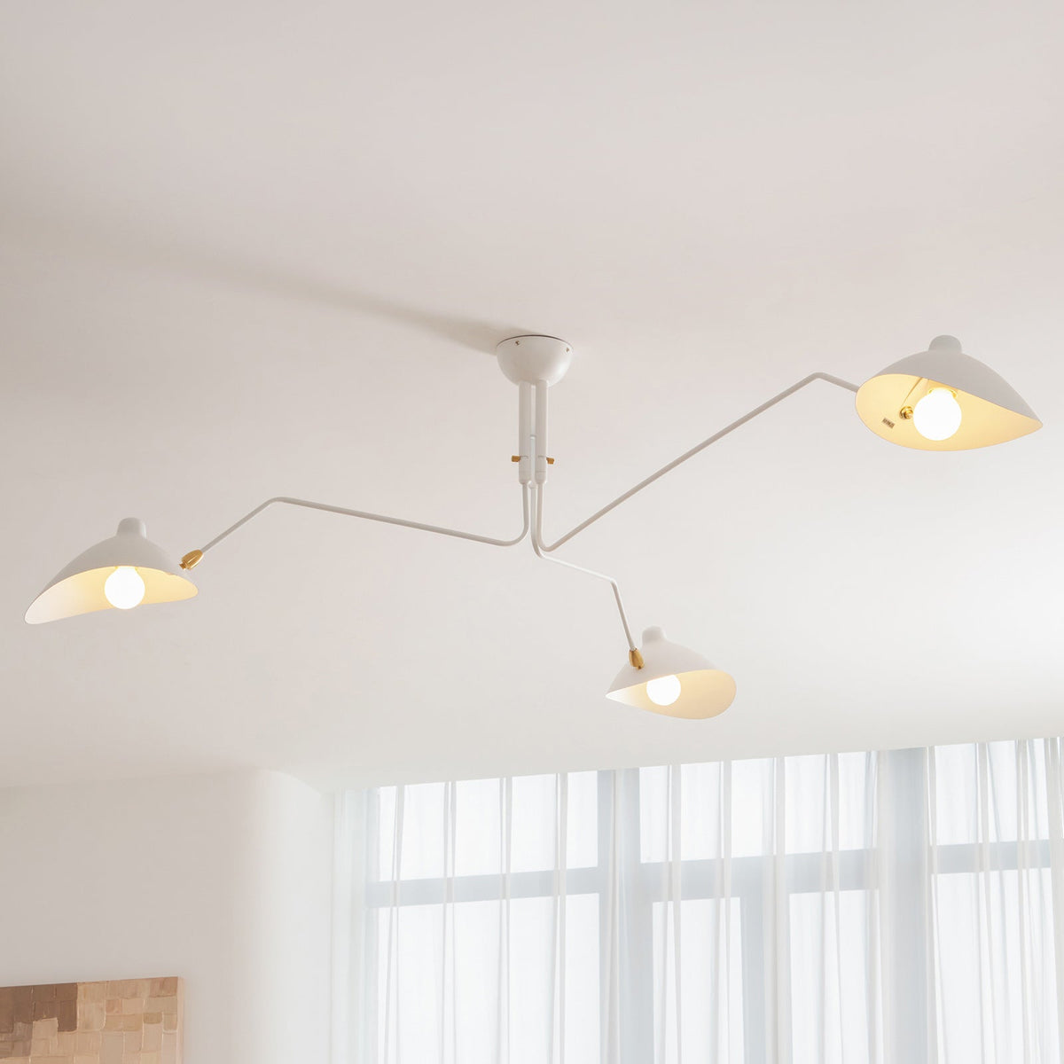 Contemporary Metal Pivot Shades Ceiling Light 3-Light
