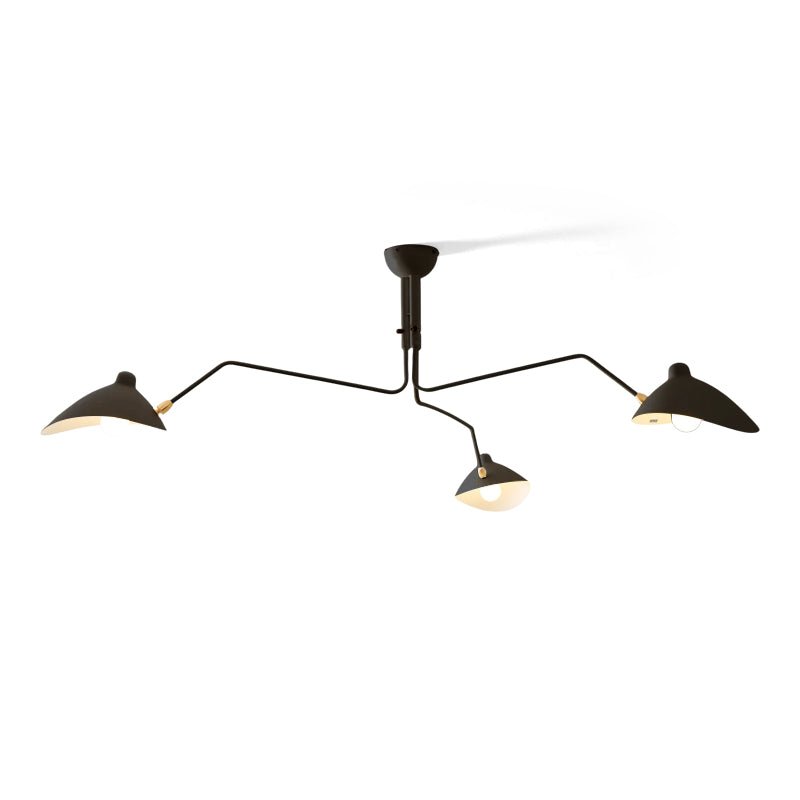 Contemporary Metal Pivot Shades Ceiling Light 3-Light