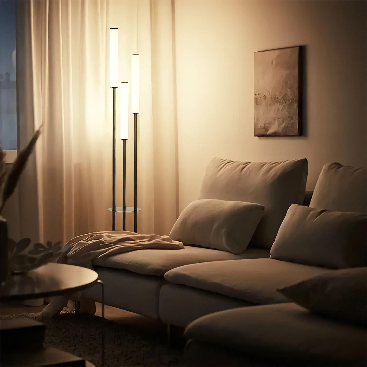Modern Aluminium Tall Tube Floor Lamp 3-Light