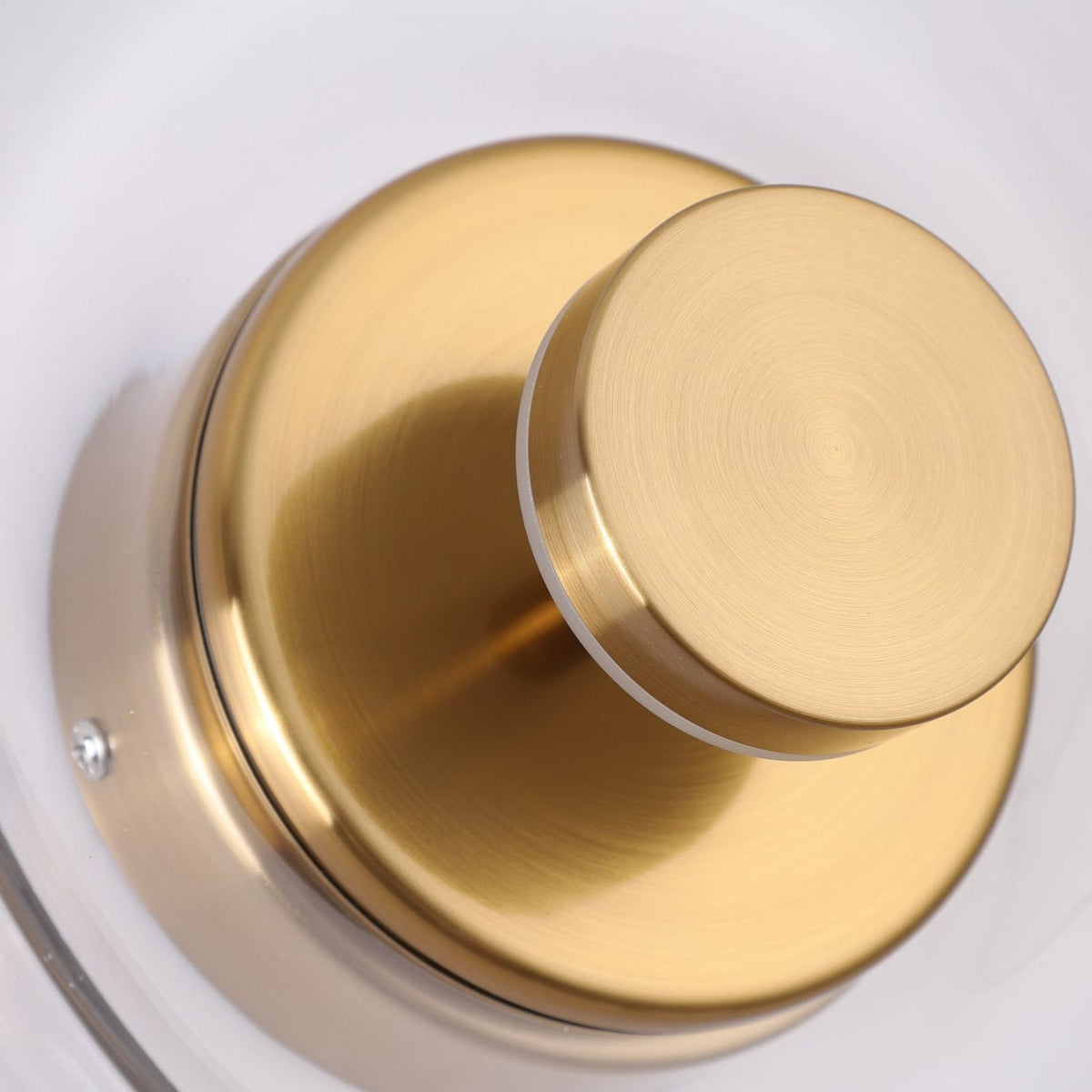 Minimal Brass & Glass Round Wall Sconce LED 1-Light