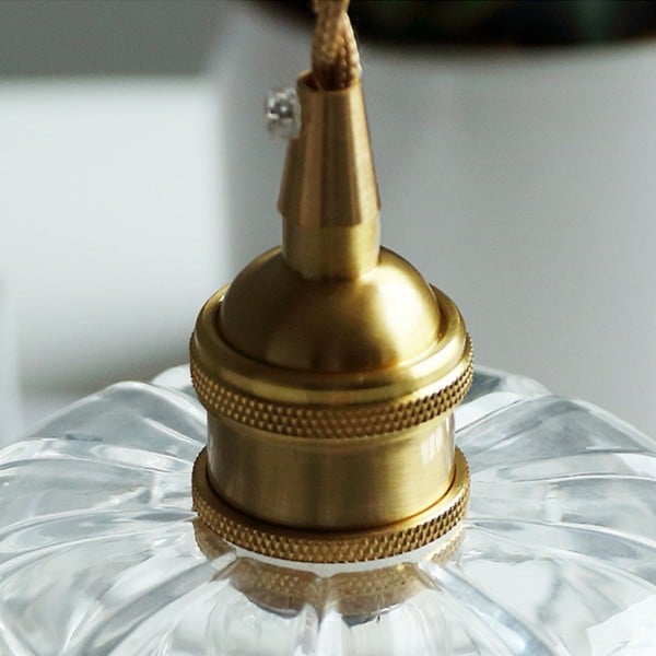 Retro Glass Fluted Shade Pendant Light 1-Light