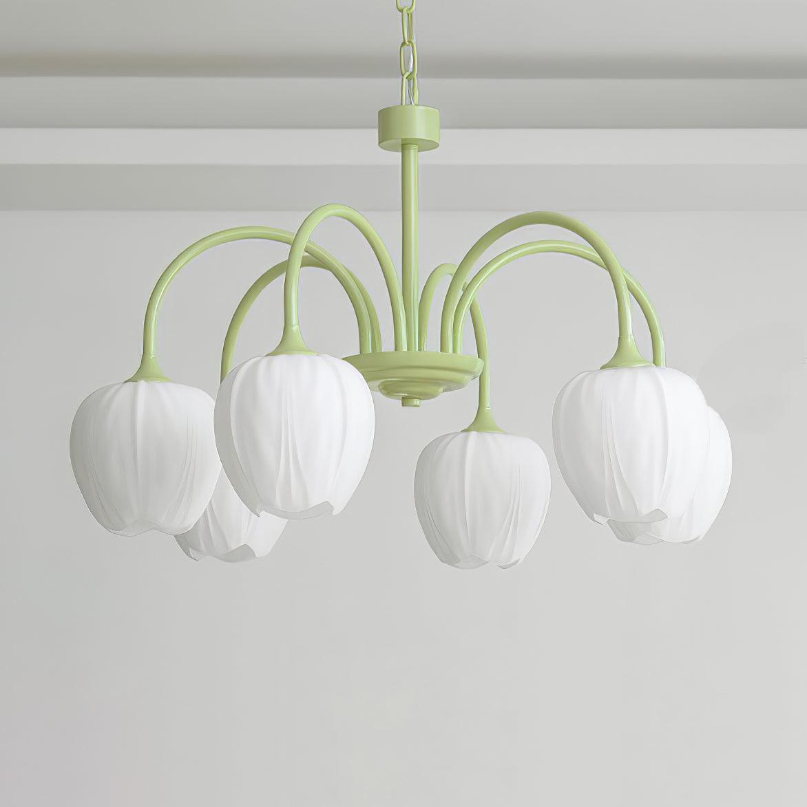 Contemporary Iron Curved Arms Chandelier 5-Light