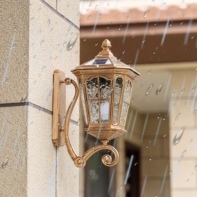 Retro Solar Glass Lantern Wall Sconce 1-Light