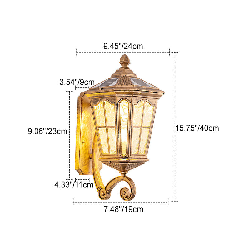 Retro Solar Glass Lantern Wall Sconce 1-Light