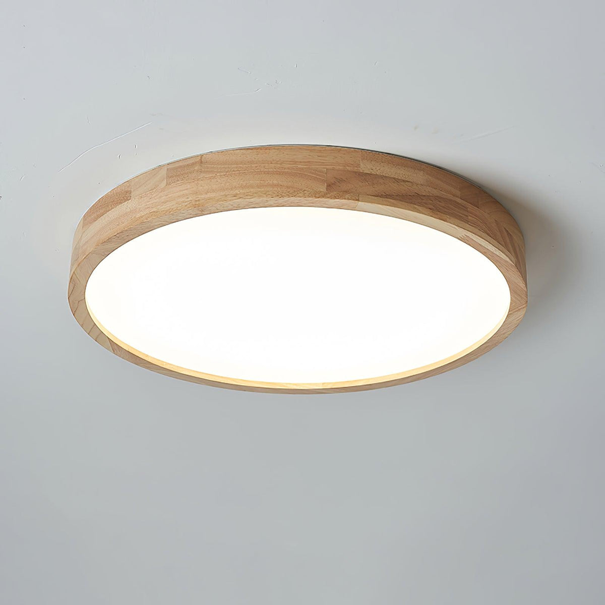 Contemporary Nordic Round Wooden LED Flush Mount Ceiling 1-Light