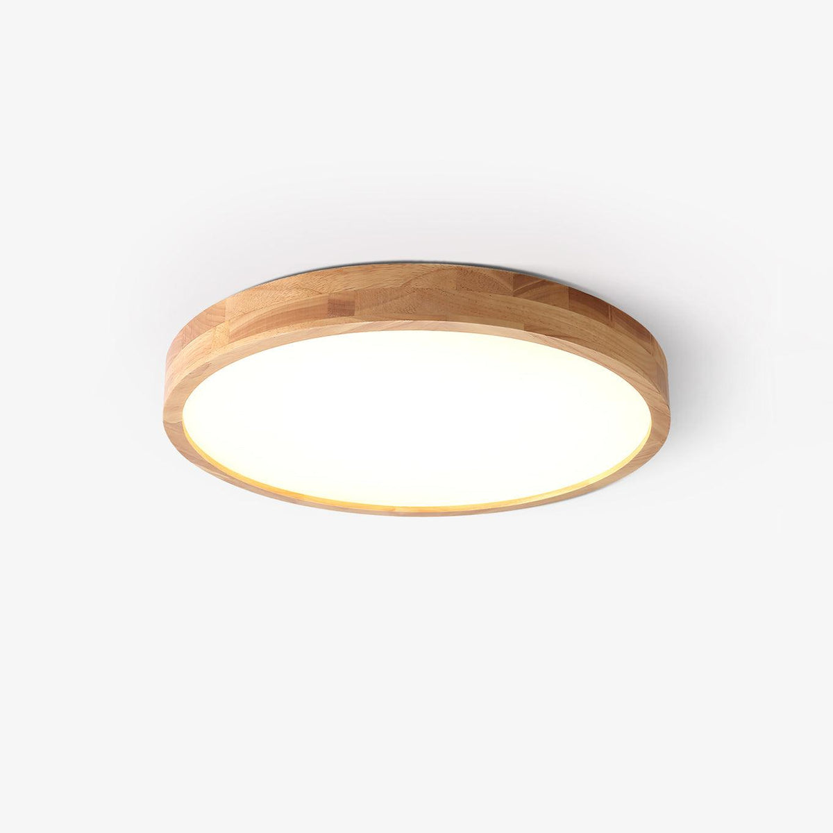 Contemporary Nordic Round Wooden LED Flush Mount Ceiling 1-Light