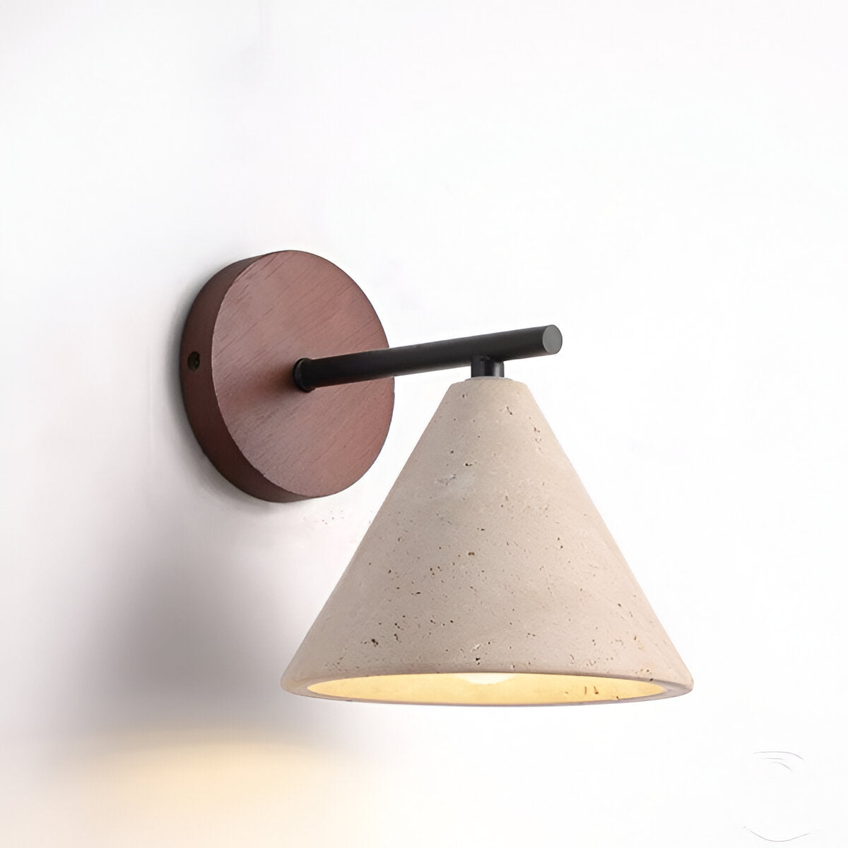 Contemporary Travertine Cone Wall Sconce LED 1-Light