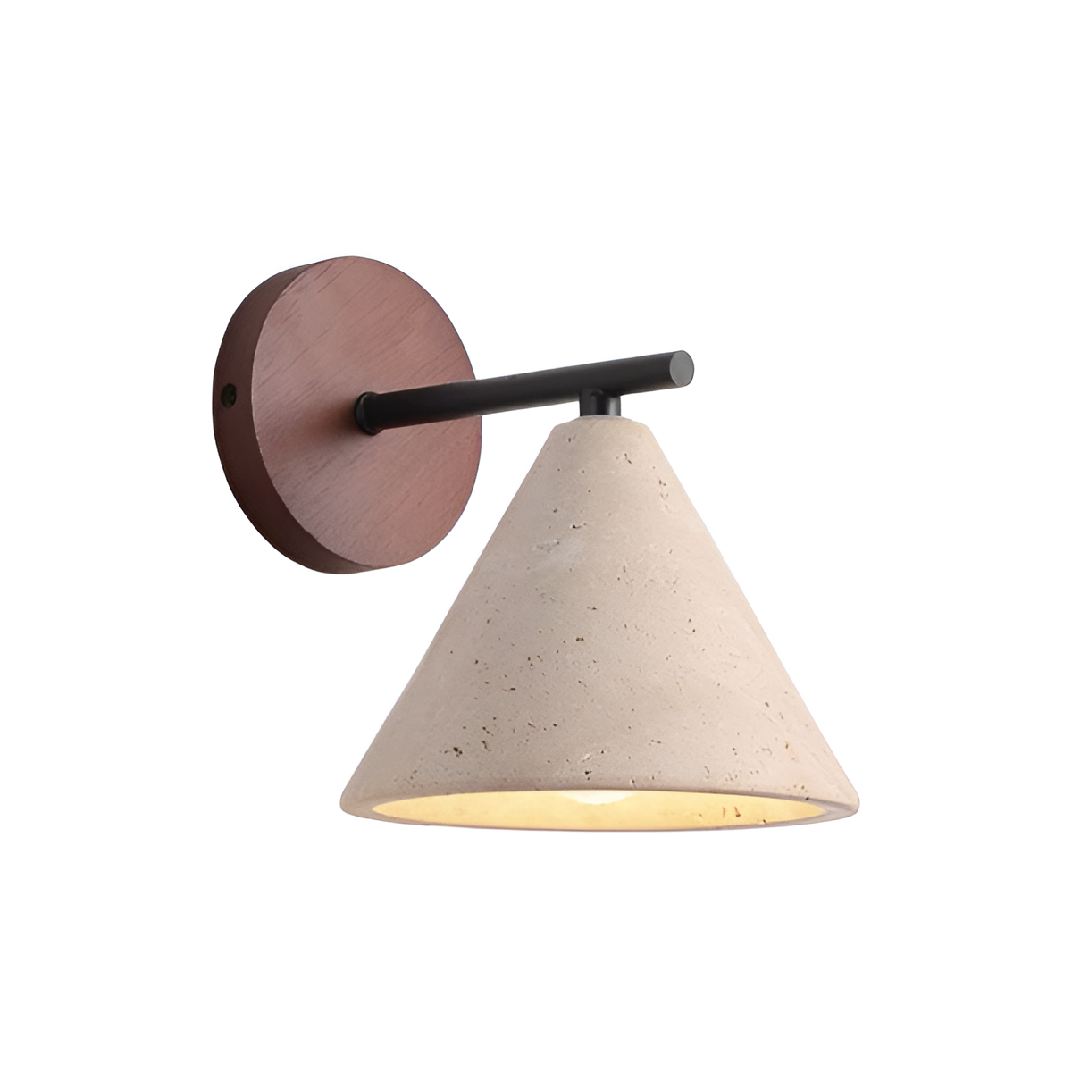 Contemporary Travertine Cone Wall Sconce LED 1-Light