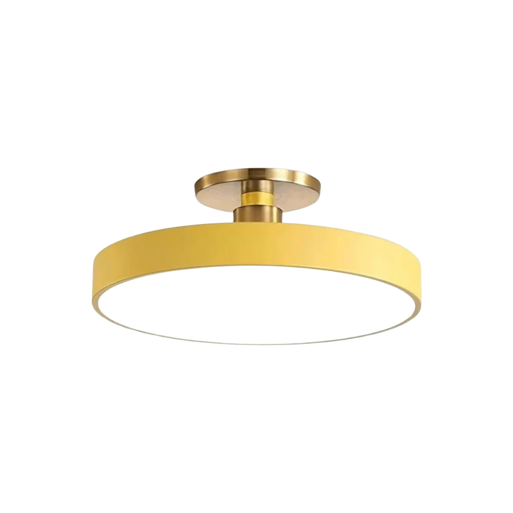 Contemporary Brass Round LED Ceiling Light 1-Light