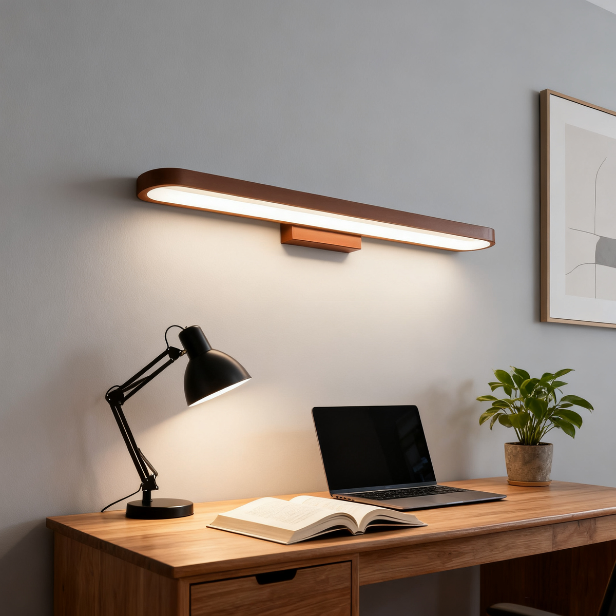 Contemporary LED Linear Mirror Wall Light | 1-Light