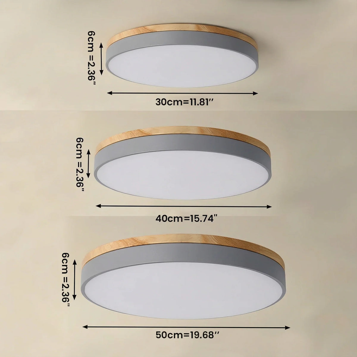 Contemporary Wood Trim Ceiling Light 1-Light