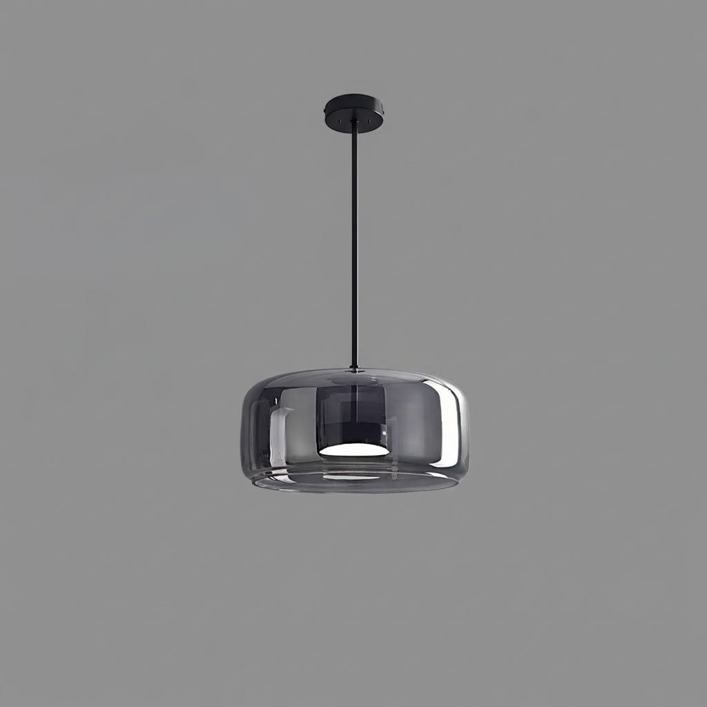 Contemporary Glass Black Cord Pendant Light 1-Light