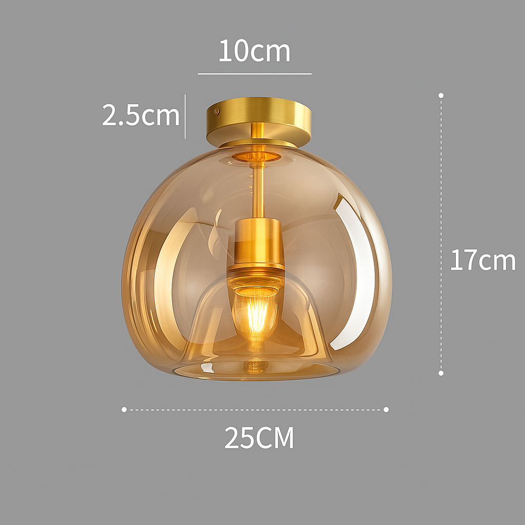 Nordic Glass Globe Semi-Flush Ceiling Light | 1-Light