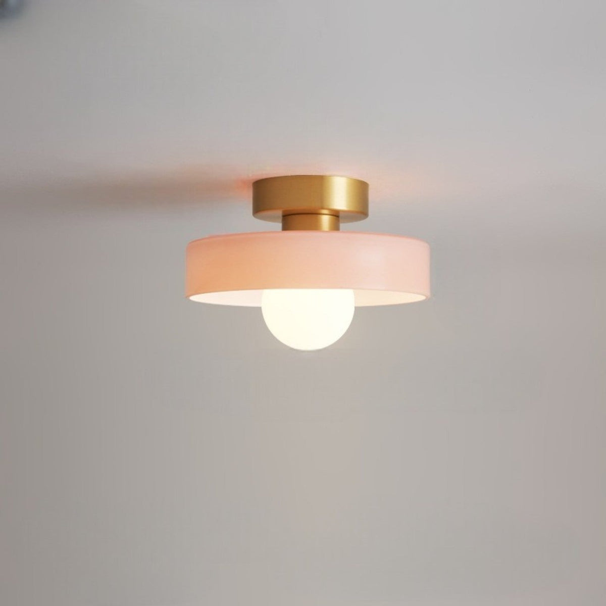 Ceiling Light LED Round Shade Exposed Bulb For Hallway