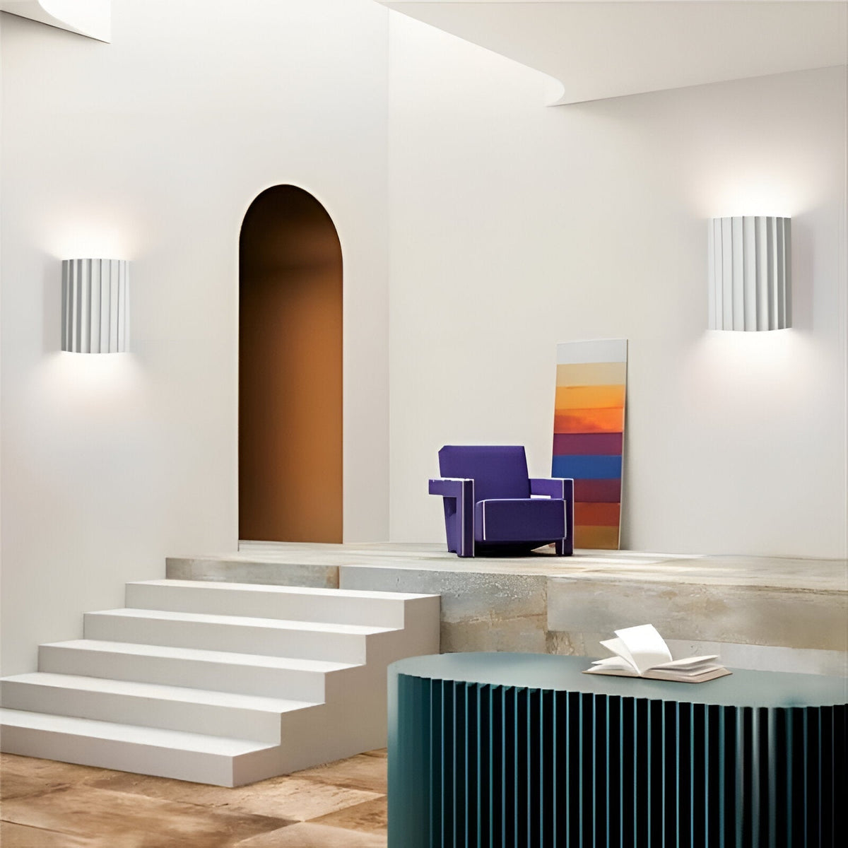 Nordic Resin Striped Wall Sconce LED 1-light
