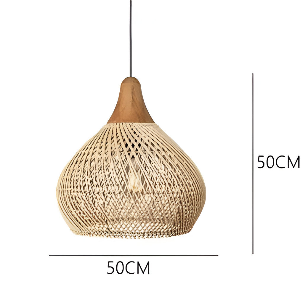 Bohemian Rattan Hand-Woven Dome Pendant Light 1-Light