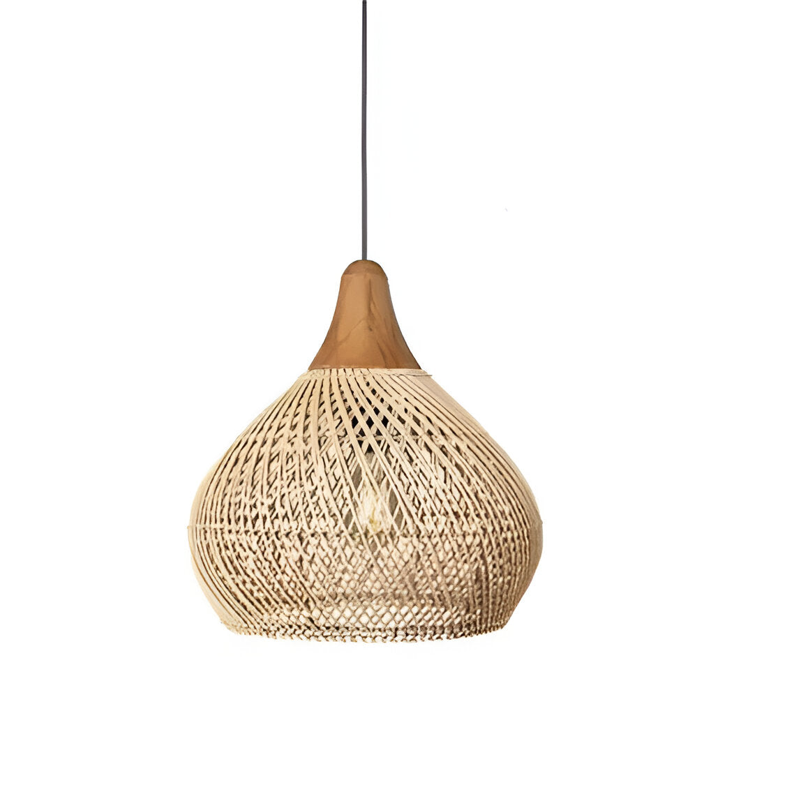 Bohemian Rattan Hand-Woven Dome Pendant Light 1-Light