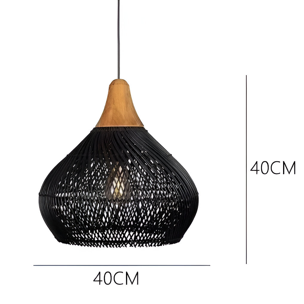 Bohemian Rattan Hand-Woven Dome Pendant Light 1-Light