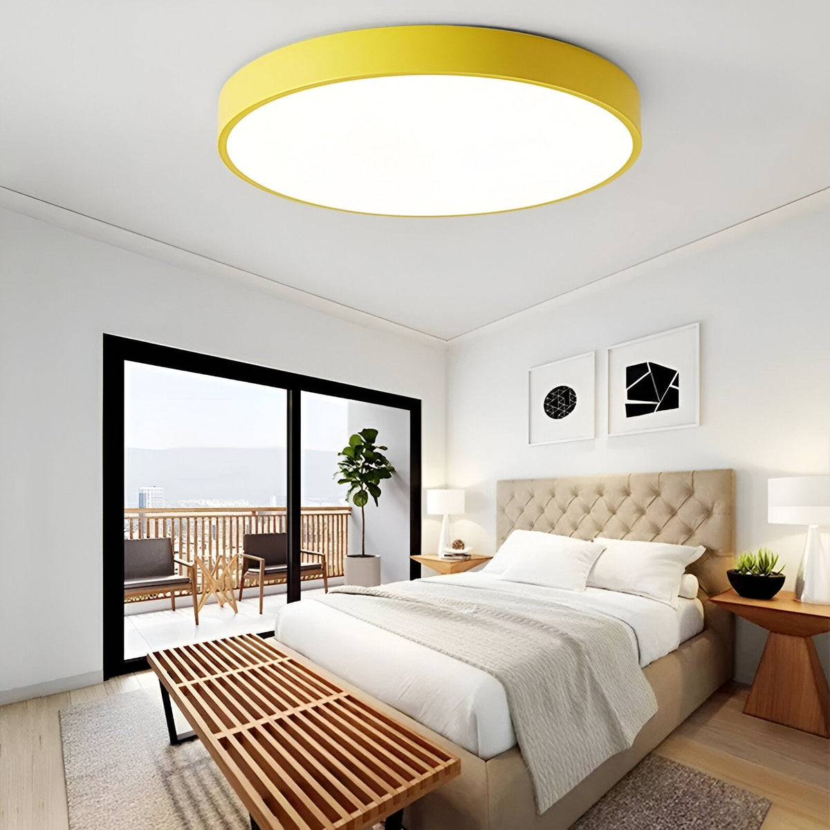 Contemporary Iron Minimal Frame Ceiling Light 1-Light