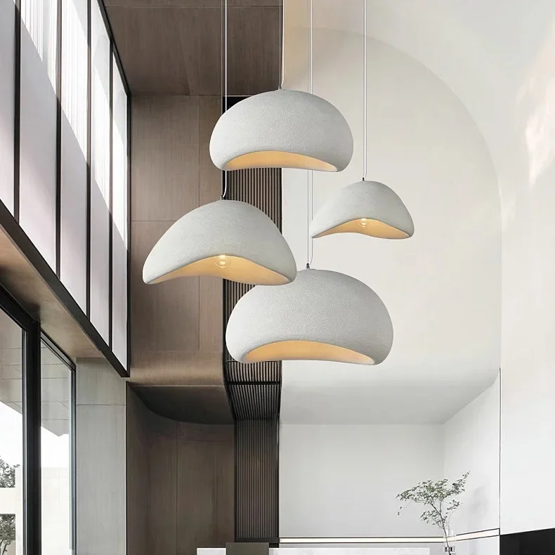 Wabi-Sabi Polystyrene Spherical Dome Pendant Light 1-Light