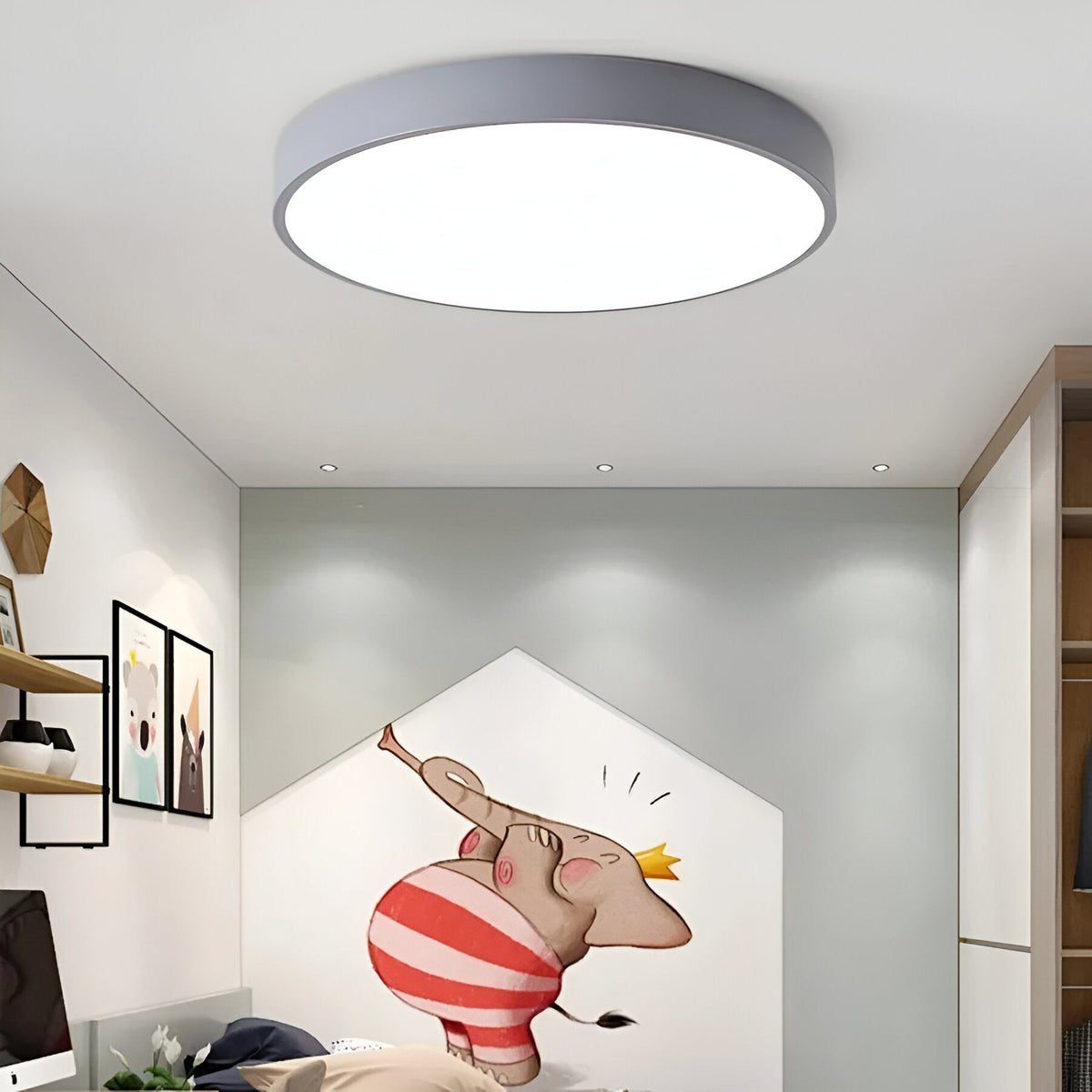 Contemporary Iron Minimal Frame Ceiling Light 1-Light