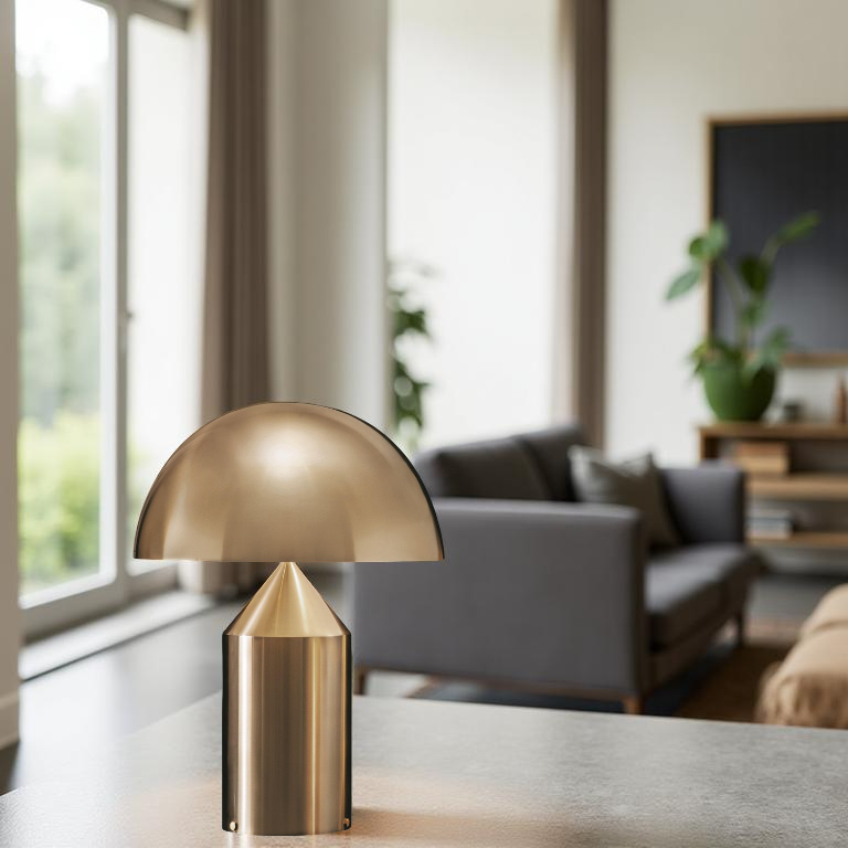 Scandinavian Brass Dome LED Table Lamp 3-Light