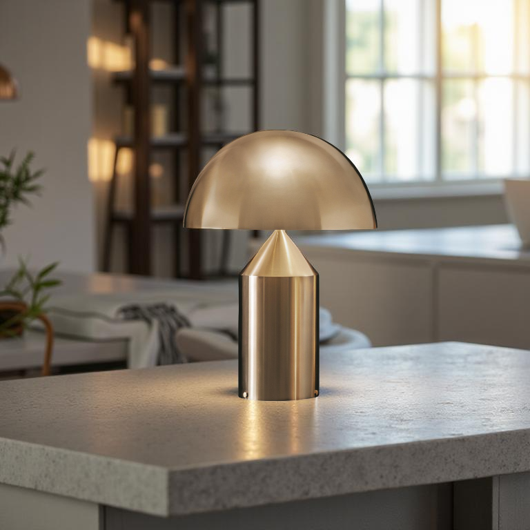 Scandinavian Brass Dome LED Table Lamp 3-Light
