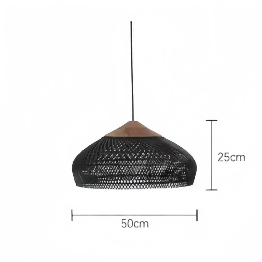 Bohemian Rattan Woven Dome Pendant Light 1-Light