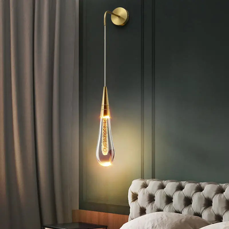 Contemporary Glass Raindrop LED Wall Sconce 1-Light