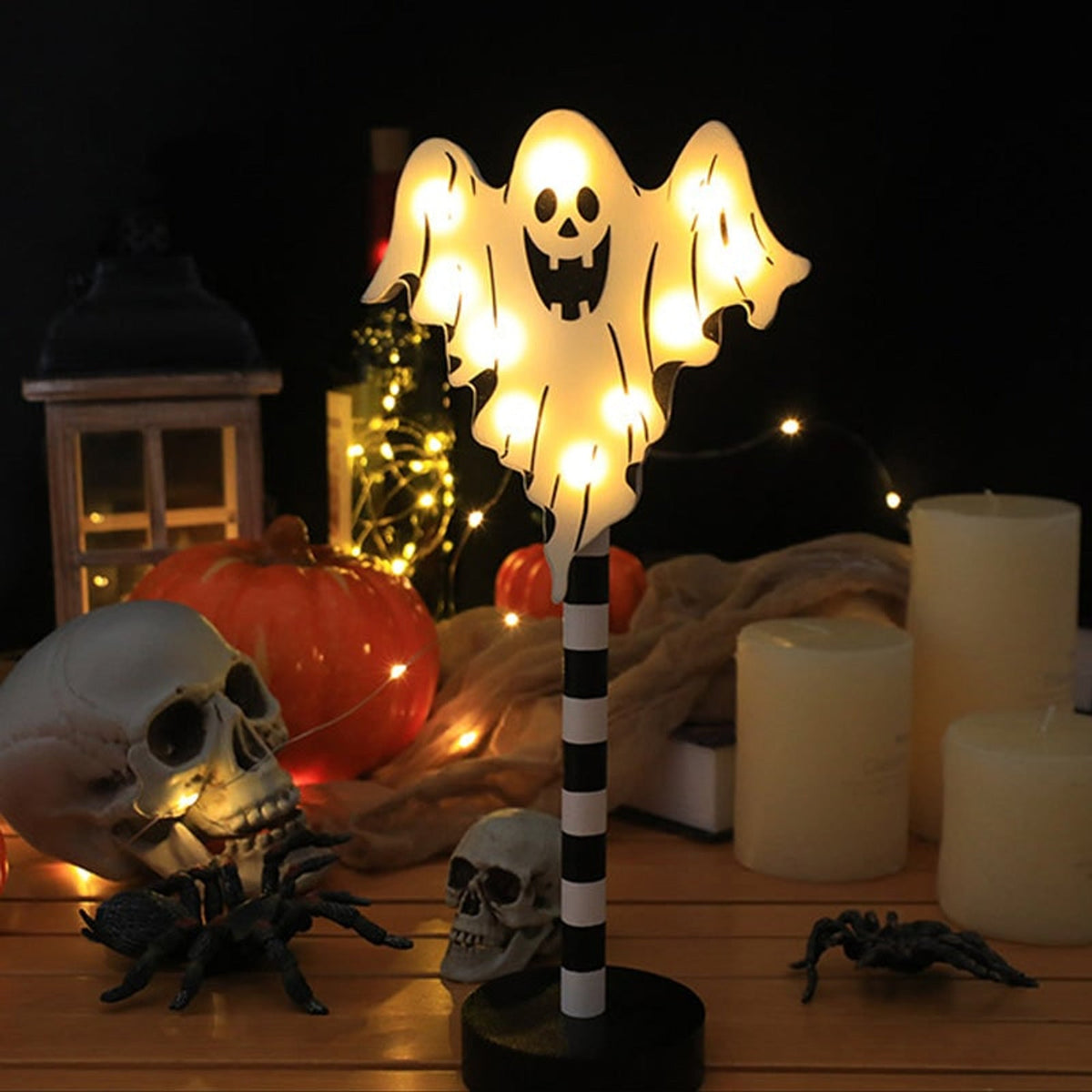Halloween LED Lights Decorations Ghost Pumpkin Table Decor Party Themed