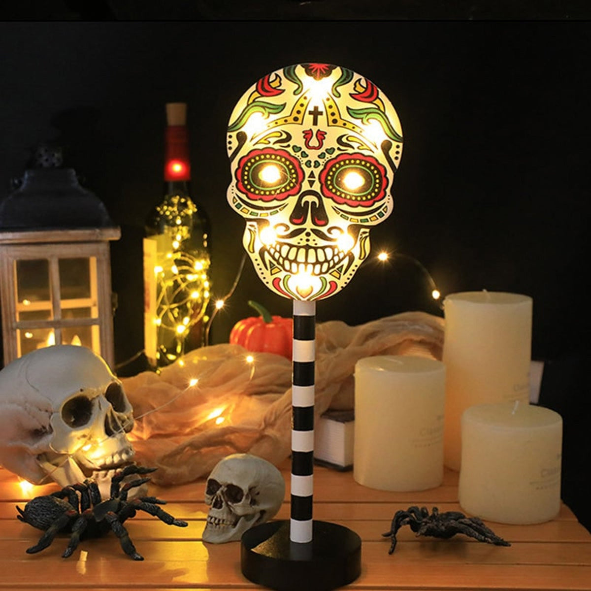 Halloween LED Lights Decorations Ghost Pumpkin Table Decor Party Themed