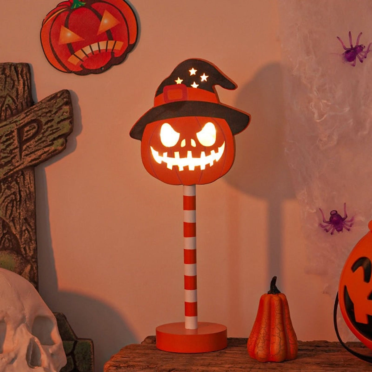 Halloween LED Lights Decorations Ghost Pumpkin Table Decor Party Themed